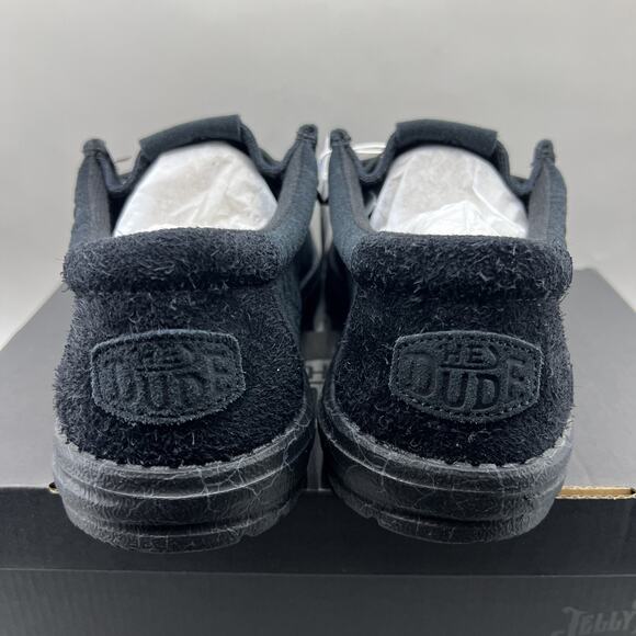 Hey Dude x Jelly Roll Wally Sneakers Men's Size 10 Black Suede Slip On Shoes NEW - Picture 5 of 11